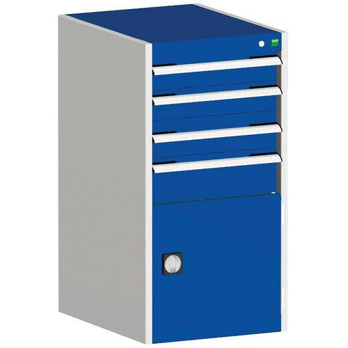 Warsztatowe szafki z szufladami Bott Cubio, 100 x 52,5 x 52,5-65 cm, 4 szuflady, 1 szafka - Warsztatowa szafka z szufladami Bott Cubio, 100 x 52,5 x 5
