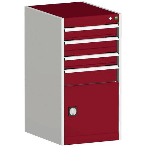 Warsztatowe szafki z szufladami Bott Cubio, 100 x 52,5 x 52,5-65 cm, 4 szuflady, 1 szafka - Warsztatowa szafka z szufladami Bott Cubio, 100 x 52,5 x 5