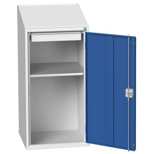 Szafki jednodrzwiowe Bott Verso Economy z pochyłym blatem - Szafka ze skośnym blatem Bott Verso Economy, 113 x 52,5 x 55 cm, 1 półka, 1 szuflada, szar