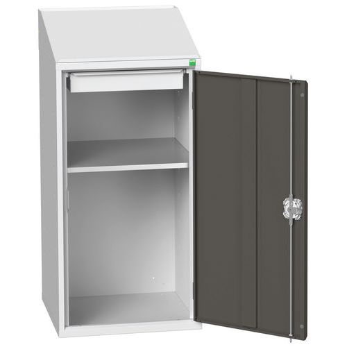 Szafki jednodrzwiowe Bott Verso Economy z pochyłym blatem - Szafka ze skośnym blatem Bott Verso Economy, 113 x 52,5 x 55 cm, 1 półka, 1 szuflada, szar