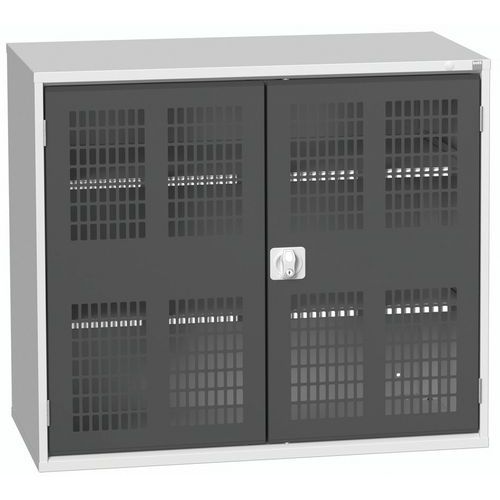 Szafy warsztatowe z półkami z drzwiami drucianymi Bott Verso, wysokość 100 cm - Szafka warsztatowa z półkami Bott Verso, drzwi druciane, 2 półki, 100 