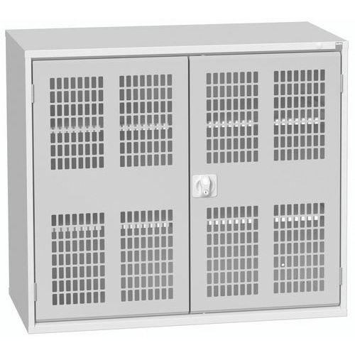 Szafy warsztatowe z półkami z drzwiami drucianymi Bott Verso, wysokość 100 cm - Szafka warsztatowa z półkami Bott Verso, drzwi druciane, 2 półki, 100 