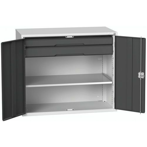 Szafki warsztatowe Bott Verso z szufladami, wysokość 100 cm - Szafka warsztatowa z szufladami Bott Verso, 100 x 130 x 55 cm, 1 półka, 2 szuflady, szar