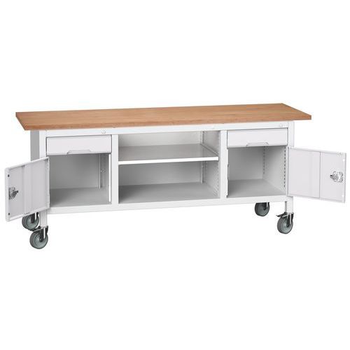 Przenośne stoły warsztatowe Bott Verso Storage, multipleks, szerokość 200 cm - Mobilny stół warsztatowy Bott Verso Storage, 200 x 60 x 83 cm, multiple