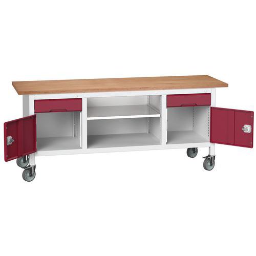 Przenośne stoły warsztatowe Bott Verso Storage, multipleks, szerokość 200 cm - Mobilny stół warsztatowy Bott Verso Storage, 200 x 60 x 83 cm, multiple