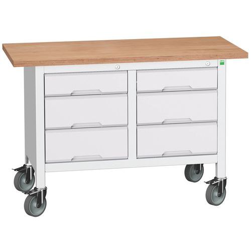 Przenośne stoły warsztatowe Bott Verso Storage, multipleks, szerokość 125 cm - Mobilny stół warsztatowy Bott Verso Storage, 125 x 60 x 83 cm, multiple