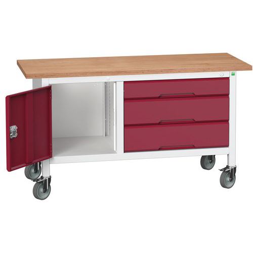 Przenośne stoły warsztatowe Bott Verso Storage, multipleks, szerokość 150 cm - Mobilny stół warsztatowy Bott Verso Storage, 150 x 60 x 83 cm, multiple