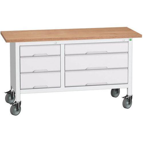 Przenośne stoły warsztatowe Bott Verso Storage, multipleks, szerokość 150 cm - Mobilny stół warsztatowy Bott Verso Storage, 150 x 60 x 83 cm, multiple