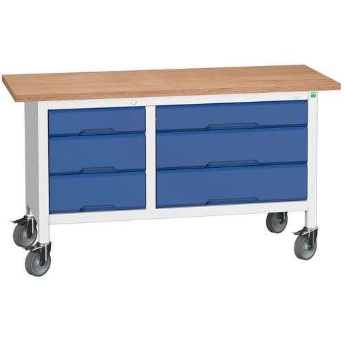Przenośne stoły warsztatowe Bott Verso Storage, multipleks, szerokość 150 cm - Mobilny stół warsztatowy Bott Verso Storage, 150 x 60 x 83 cm, multiple