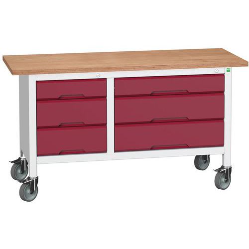 Przenośne stoły warsztatowe Bott Verso Storage, multipleks, szerokość 150 cm - Mobilny stół warsztatowy Bott Verso Storage, 150 x 60 x 83 cm, multiple