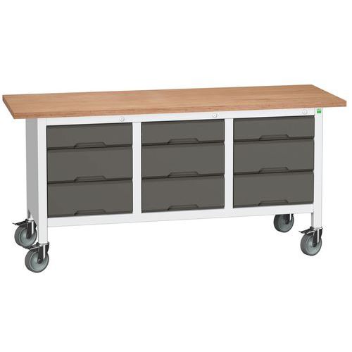 Przenośne stoły warsztatowe Bott Verso Storage, multipleks, szerokość 175 cm - Mobilny stół warsztatowy Bott Verso Storage, 175 x 60 x 83 cm, multiple
