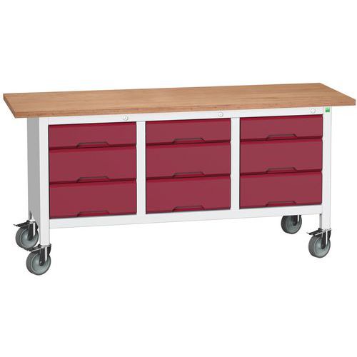 Przenośne stoły warsztatowe Bott Verso Storage, multipleks, szerokość 175 cm - Mobilny stół warsztatowy Bott Verso Storage, 175 x 60 x 83 cm, multiple