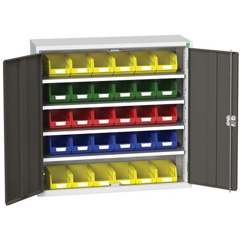 Szafy Bott Verso ze skrzynkami typ #3 - Szafka Bott Verso ze skrzyniami, 100 x 105 x 35 cm, 4 półki, 30 pudełek, szaro-antracyt