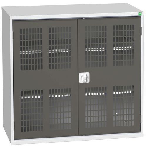 Szafy warsztatowe z półkami z drzwiami drucianymi Bott Verso, wysokość 100 cm - Szafka warsztatowa z półkami Bott Verso, drzwi druciane, 100 x 105 x 5