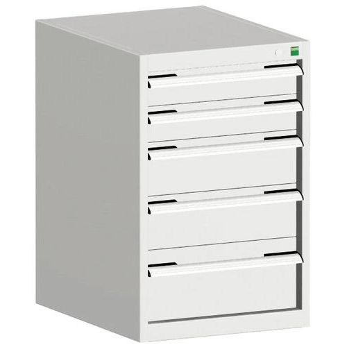 Warsztatowe szafki z szufladami Bott Cubio, 80 x 52,5 x 52,5-65 cm, 5 szuflad - Warsztatowa szafka z szufladami Bott Cubio, 80 x 52,5 x 52,5 cm, 5 szu
