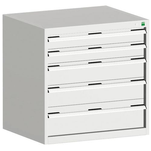 Szafki warsztatowe z szufladami Bott Cubio, 80 x 80 x 52,5-75 cm, 5 szuflad - Warsztatowa szafka z szufladami Bott Cubio, 80 x 80 x 52,5 cm, 5 szuflad
