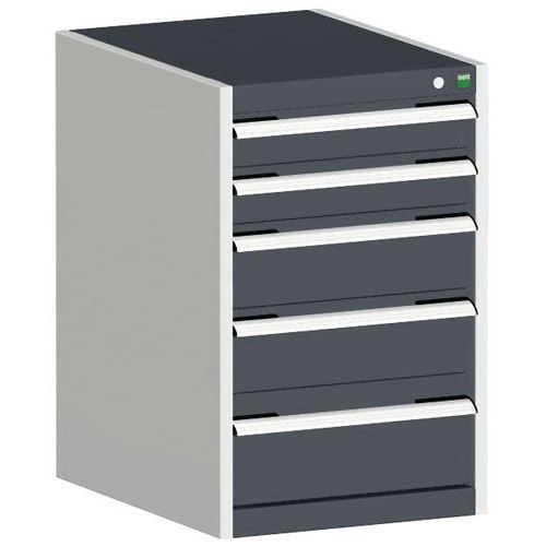 Warsztatowe szafki z szufladami Bott Cubio, 80 x 52,5 x 52,5-65 cm, 5 szuflad - Warsztatowa szafka z szufladami Bott Cubio, 80 x 52,5 x 52,5 cm, 5 szu