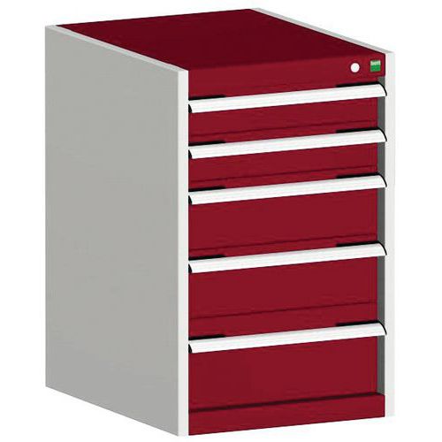 Warsztatowe szafki z szufladami Bott Cubio, 80 x 52,5 x 52,5-65 cm, 5 szuflad - Warsztatowa szafka z szufladami Bott Cubio, 80 x 52,5 x 52,5 cm, 5 szu