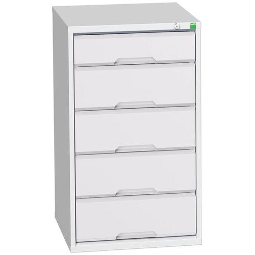 Szafki warsztatowe z szufladami Bott Verso, wysokość 90 cm, 5 szuflad - Warsztatowa szafka z szufladami Bott Verso, 90 x 52,5 x 55 cm, 5 szuflad, szar