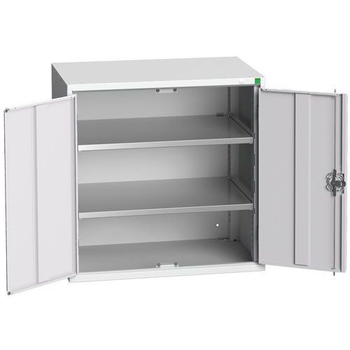 Szafki warsztatowe z półką Bott Verso, wysokość 80 cm - Szafka warsztatowa z półkami Bott Verso, 80 x 80 x 55 cm, 2 półki, szaro-szara