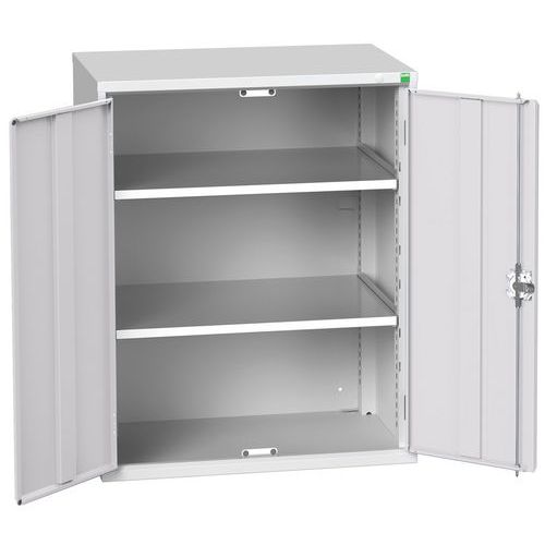 Szafki warsztatowe z półką Bott Verso, wysokość 100 cm - Szafka warsztatowa z półkami Bott Verso, 100 x 80 x 55 cm, 2 półki, szaro-szara