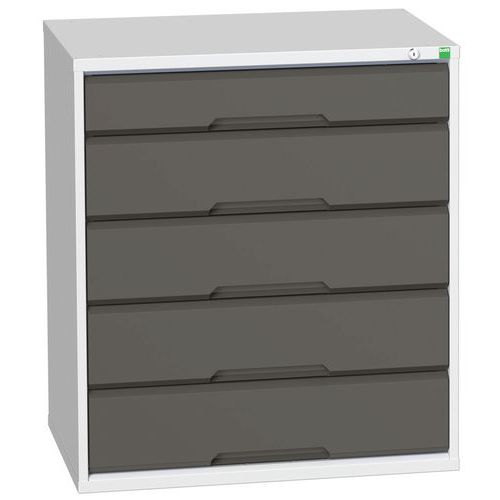 Szafki warsztatowe z szufladami Bott Verso, wysokość 90 cm, 5 szuflad - Szafka warsztatowa z szufladami Bott Verso, 90 x 80 x 55 cm, 5 szuflad, szaro-