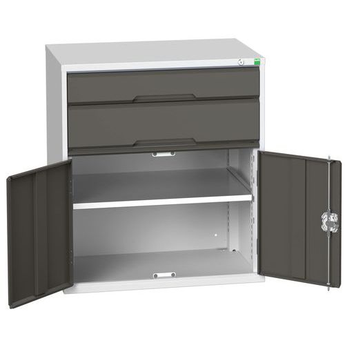 Szafki warsztatowe z szufladami Bott Verso, wys. 90 cm, 2 szuflady, 1 szafka - Warsztatowa szafka z szufladami Bott Verso, 90 x 80 x 55 cm, 2 szuflady