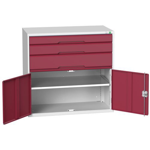 Szafki warsztatowe z szufladami Bott Verso, wys. 100 cm, 3 szuflady, 1 szafka - Warsztatowa szafka z szufladami Bott Verso, 100 x 105 x 55 cm, 3 szufl