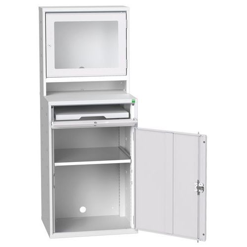 Szafki komputerowe Bott, 165 x 52,5 x 55 cm - Szafka robocza na komputer Bott, 165 x 52,5 x 55 cm, szaro-szara