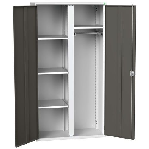 Szafki metalowe Bott Verso do konserwacji, wysokość 200 cm - Szafka konserwacyjna metalowa Bott Verso, 200 x 105 x 55 cm, 4 półki, szaro-antracyt