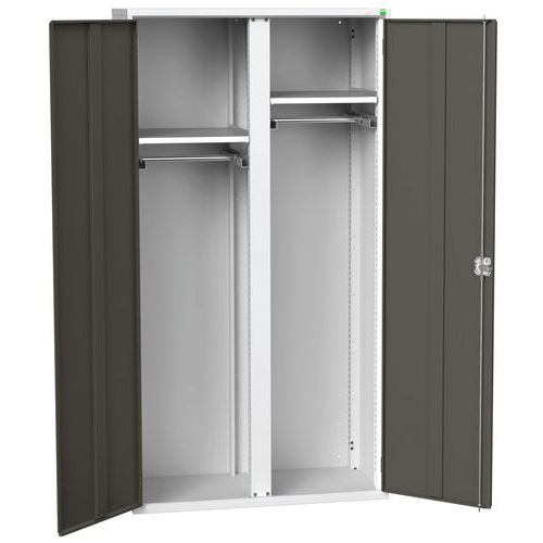 Szafki metalowe Bott Verso do konserwacji, wysokość 200 cm - Szafka konserwacyjna metalowa Bott Verso, 200 x 105 x 55 cm, 2 półki, szaro-antracyt