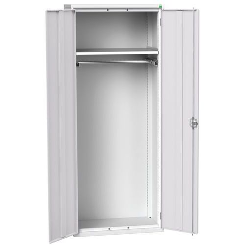 Szafki metalowe Bott Verso do konserwacji, wysokość 200 cm - Metalowa szafka konserwacyjna Bott Verso, 200 x 80 x 55 cm, 1 półka, szaro-szara
