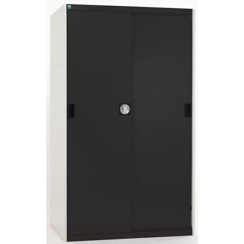 Szafy warsztatowe Bott Cubio z drzwiami przesuwnymi, wysokość 160 cm - Szafka warsztatowa z drzwiami przesuwnymi, 160 x 105 x 65 cm, 3 półki, szaro-an