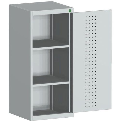 Szafy warsztatowe Bott Cubio, drzwi perforowane, wysokość 120 cm - Szafka warsztatowa Bott Cubio, 120 x 52,5 x 52,5 cm, drzwi perforowane, szaro-szary