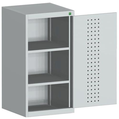 Szafy warsztatowe Bott Cubio, drzwi perforowane, wysokość 100 cm - Szafka warsztatowa Bott Cubio, 100 x 52,5 x 52,5 cm, drzwi perforowane, szaro-szary