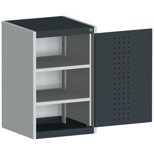 Szafy warsztatowe Bott Cubio, drzwi perforowane, wysokość 80 cm - Szafka warsztatowa Bott Cubio, 80 x 52,5 x 52,5 cm, drzwi perforowane, szaro-antracy