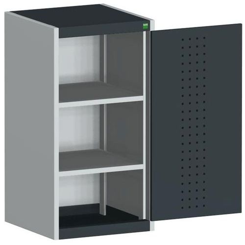 Szafy warsztatowe Bott Cubio, drzwi perforowane, wysokość 100 cm - Szafka warsztatowa Bott Cubio, 100 x 52,5 x 52,5 cm, drzwi perforowane, szaro-antra