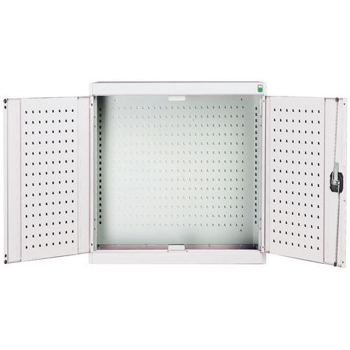 Szafki wiszące Bott Cubio z panelami perforowanymi - Szafka wisząca Bott Cubio, perforowany panel tylny, 100 x 105 x 32,5 cm, szaro-szary