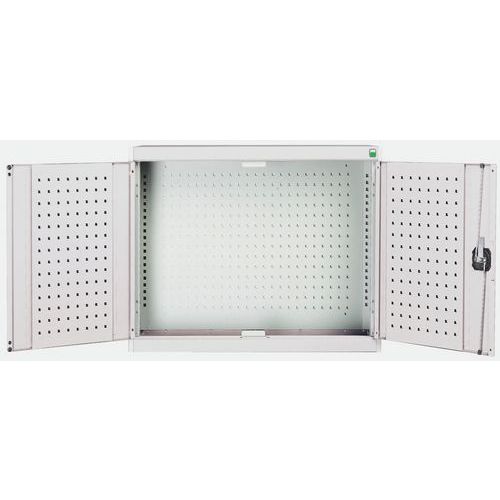 Szafki wiszące Bott Cubio z panelami perforowanymi - Szafka wisząca Bott Cubio, perforowany panel tylny, 70 x 80 x 32,5 cm, szaro-szary