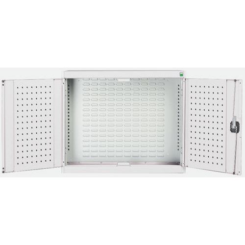 Szafki wiszące Bott Cubio z panelami perforowanymi - Szafka wisząca Bott Cubio, panel tylny z żaluzją, 70 x 80 x 32,5 cm, szaro-szary