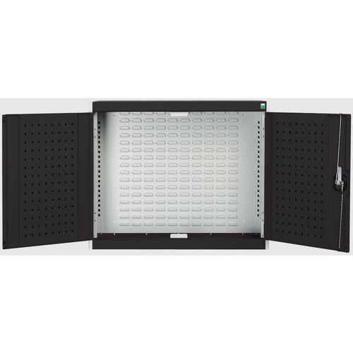 Szafki wiszące Bott Cubio z panelami perforowanymi - Szafka ścienna Bott Cubio, panel tylny z żaluzją, 70 x 80 x 32,5 cm, szaro-antracyt