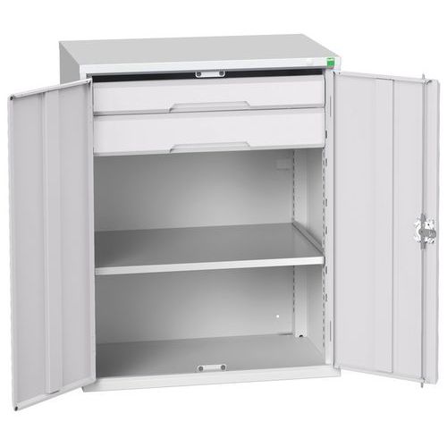 Szafki warsztatowe Bott Verso z szufladami, wysokość 100 cm - Szafka warsztatowa z szufladami Bott Verso, 100 x 80 x 55 cm, 1 półka, 2 szuflady, szaro