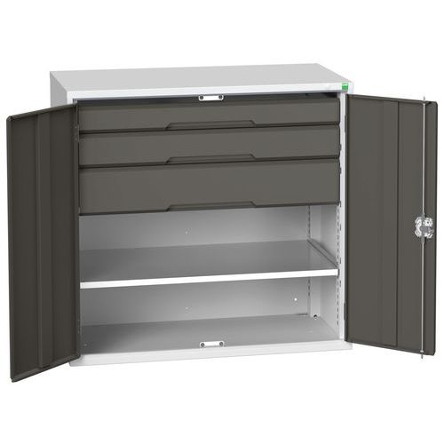 Szafki warsztatowe Bott Verso z szufladami, wysokość 100 cm - Szafka warsztatowa z szufladami Bott Verso, 100 x 105 x 55 cm, 1 półka, 3 szuflady, szar