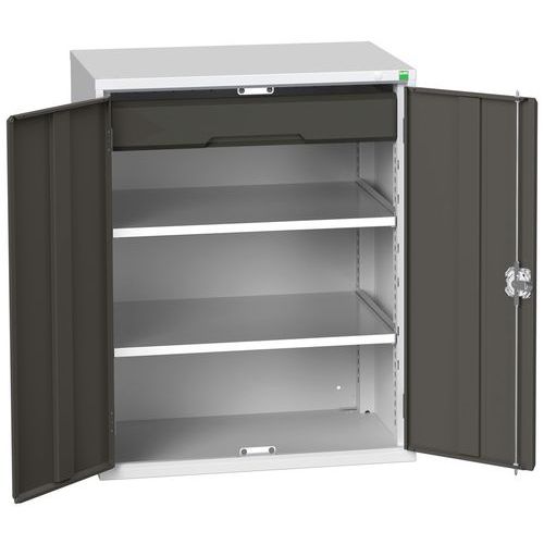 Szafki warsztatowe Bott Verso z szufladami, wysokość 100 cm - Szafka warsztatowa z szufladami Bott Verso, 100 x 80 x 55 cm, 2 półki, 1 szuflada, szaro
