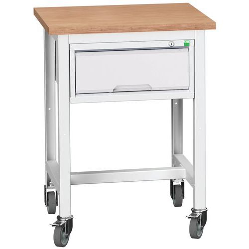 Przenośne stoły warsztatowe Bott Verso Storage z szufladą, szer. 70 cm, multipleks/linoleum - Mobilny stół warsztatowy Bott Verso Storage, 93 x 70 x 6