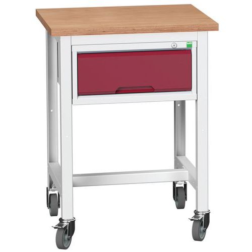 Przenośne stoły warsztatowe Bott Verso Storage z szufladą, szer. 70 cm, multipleks/linoleum - Mobilny stół warsztatowy Bott Verso Storage, 93 x 70 x 6