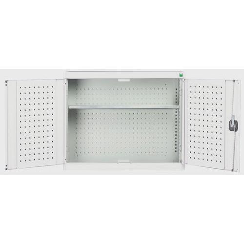 Szafki wiszące Bott Cubio z panelami perforowanymi, 1 półka - Szafki wiszące Bott Cubio z panelami perforowanymi, 1 półka, 70 x 80 x 32,5 cm, szaro-sz