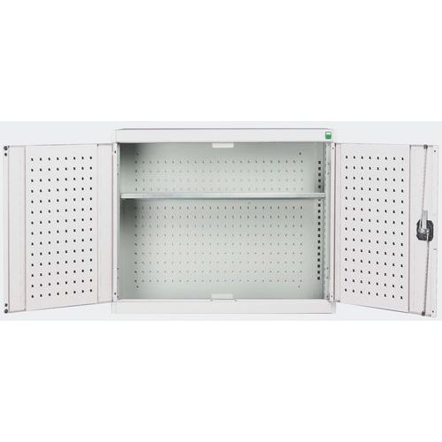 Szafki wiszące Bott Cubio z panelami perforowanymi, 1 półka - Szafka wisząca Bott Cubio z panelami perforowanymi, 1 półka, 100 x 105 x 32,5 cm, szaro-