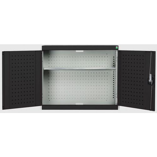 Szafki wiszące Bott Cubio z panelami perforowanymi, 1 półka - Szafki wiszące Bott Cubio z panelami perforowanymi, 1 półka, 70 x 80 x 32,5 cm, szaro-an