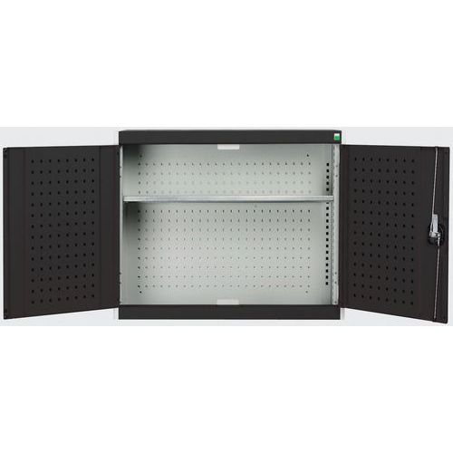 Szafki wiszące Bott Cubio z panelami perforowanymi, 1 półka - Szafka wisząca Bott Cubio z panelami perforowanymi, 1 półką, 100 x 105 x 32,5 cm, szaro-